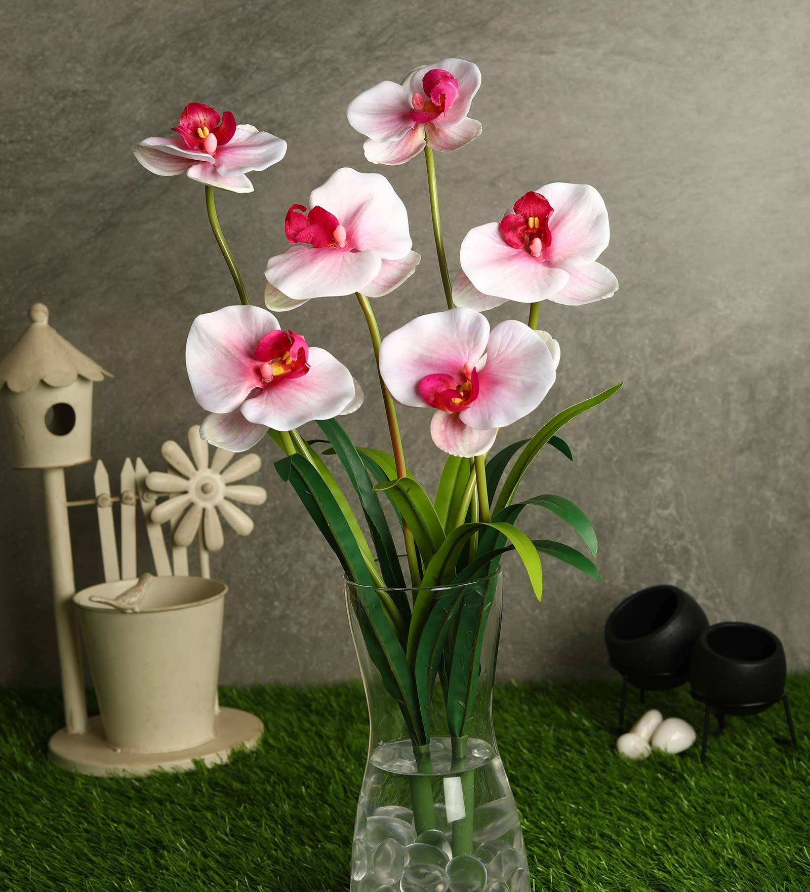 Pink Polyester Stunning Artificial Light Orchid Artificial Flowers