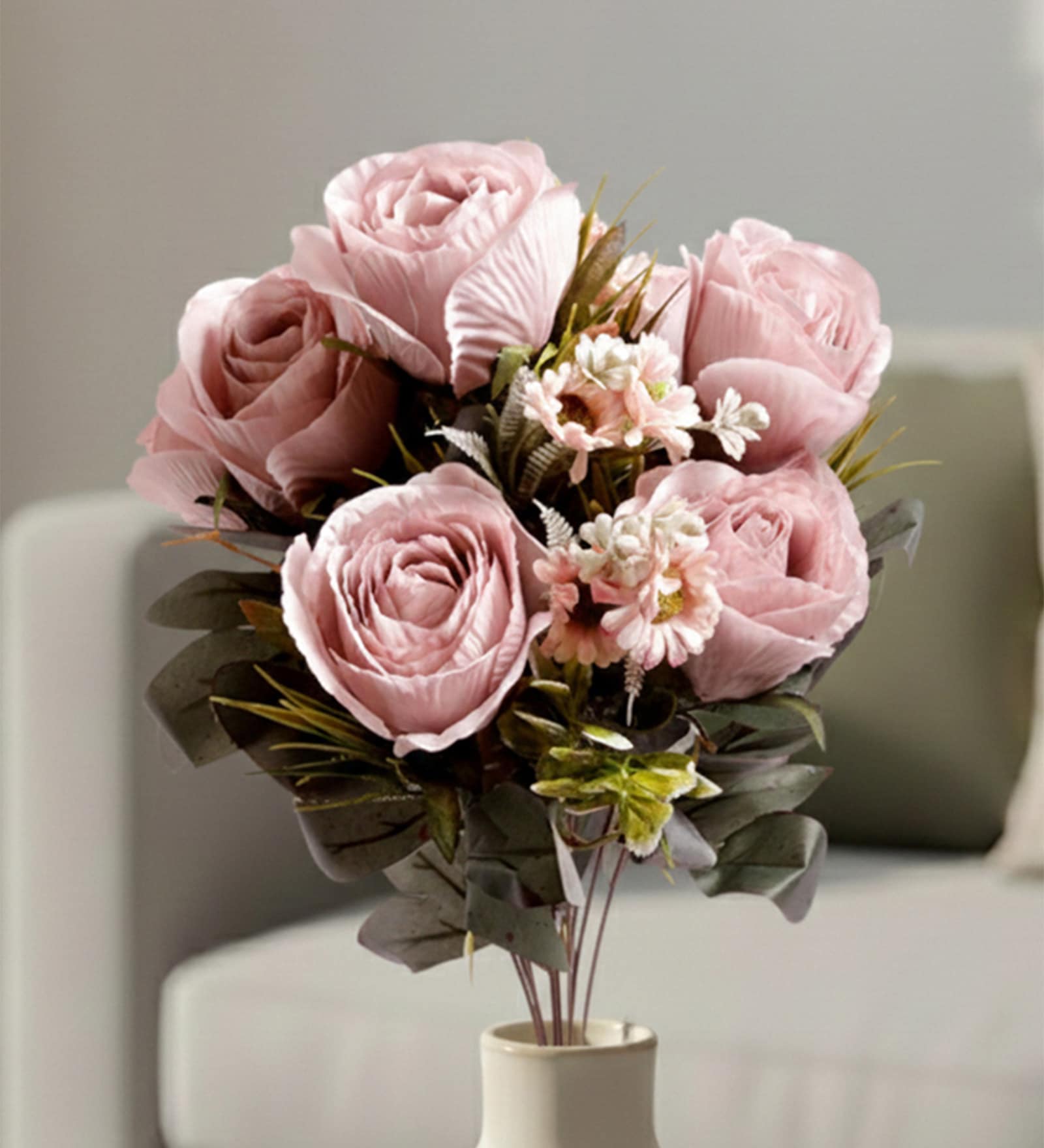 Light Pink Silk Rose Silk Bunch Single Stem Flower