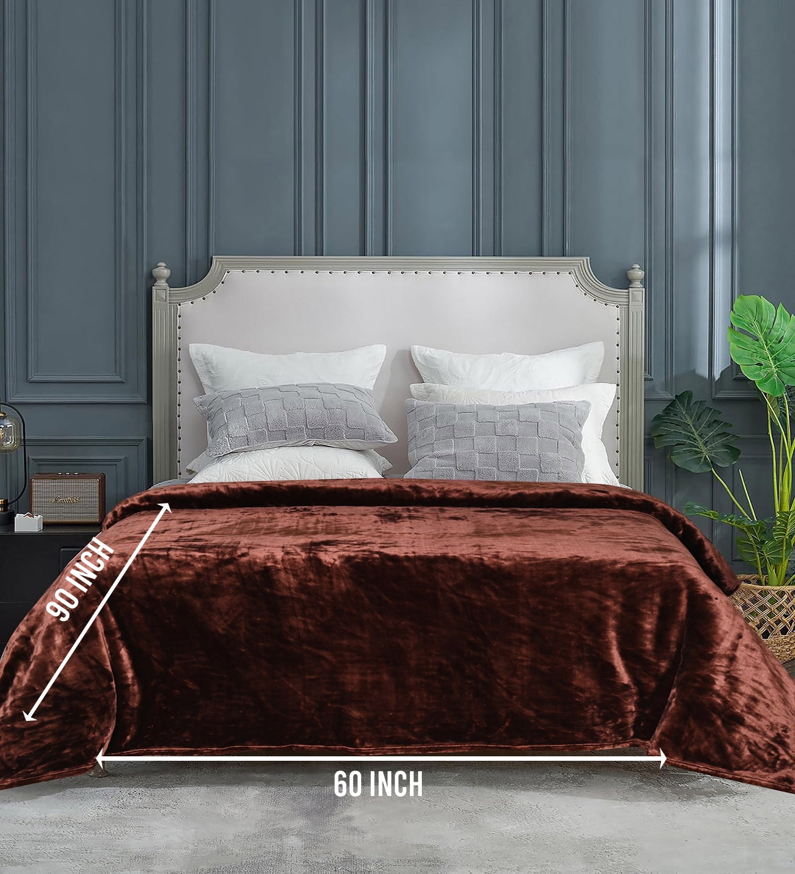 Brown Cloudy Mink Silky-Soft All Season Single Quilt Blanket