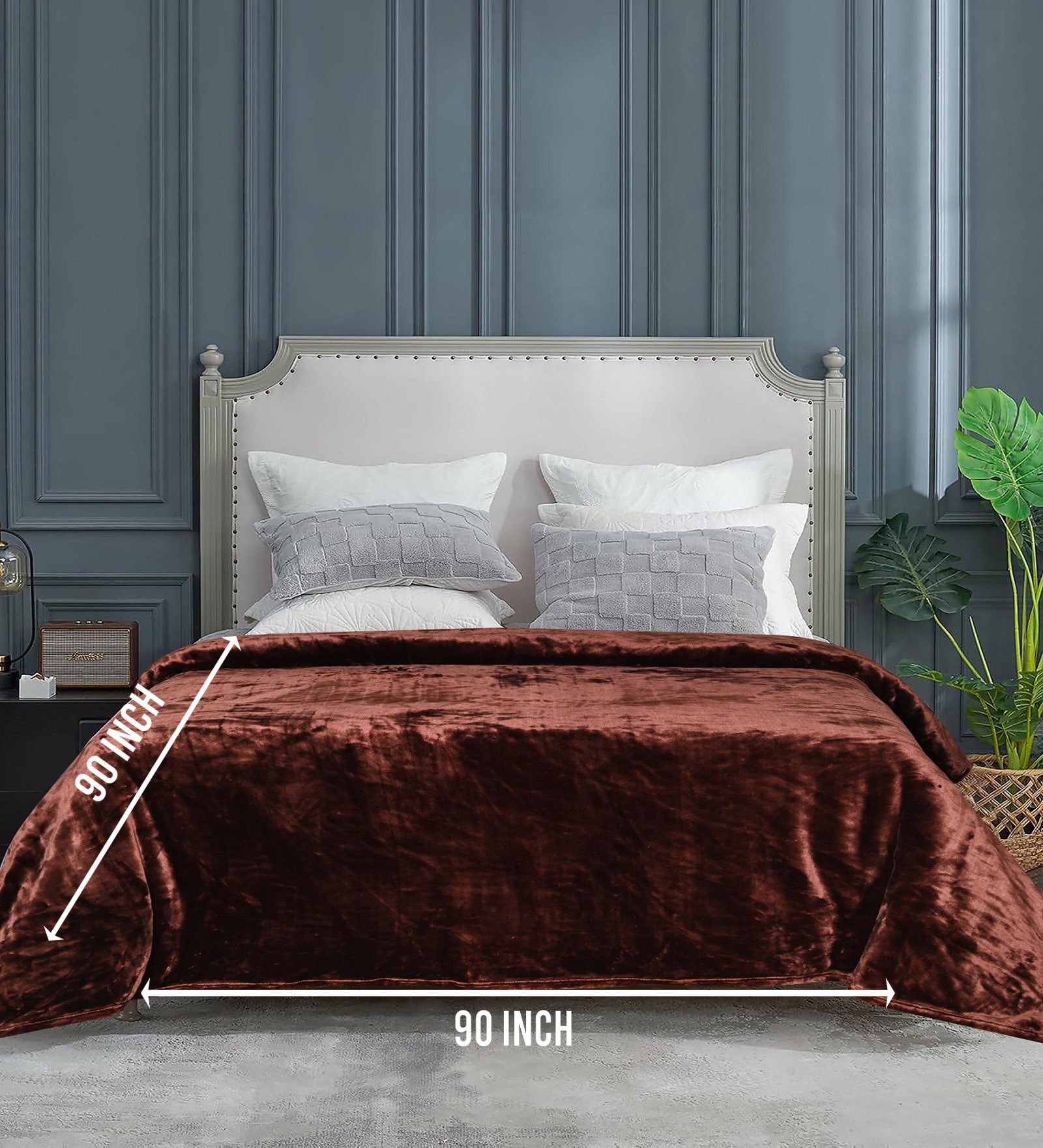 Brown Cloudy Mink Silky-Soft All Season Double Quilt Blanket