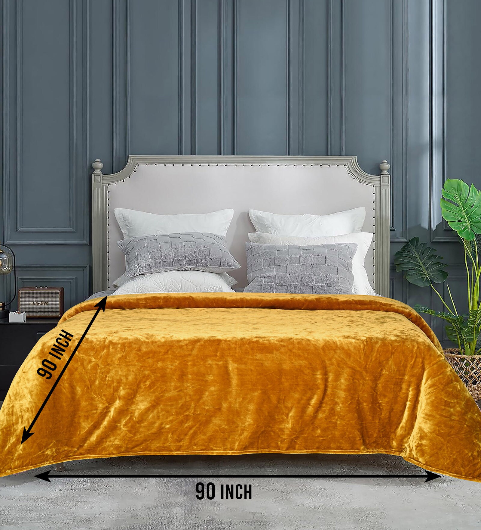 Gold Light Weight Cloudy Mink Silky Quilt