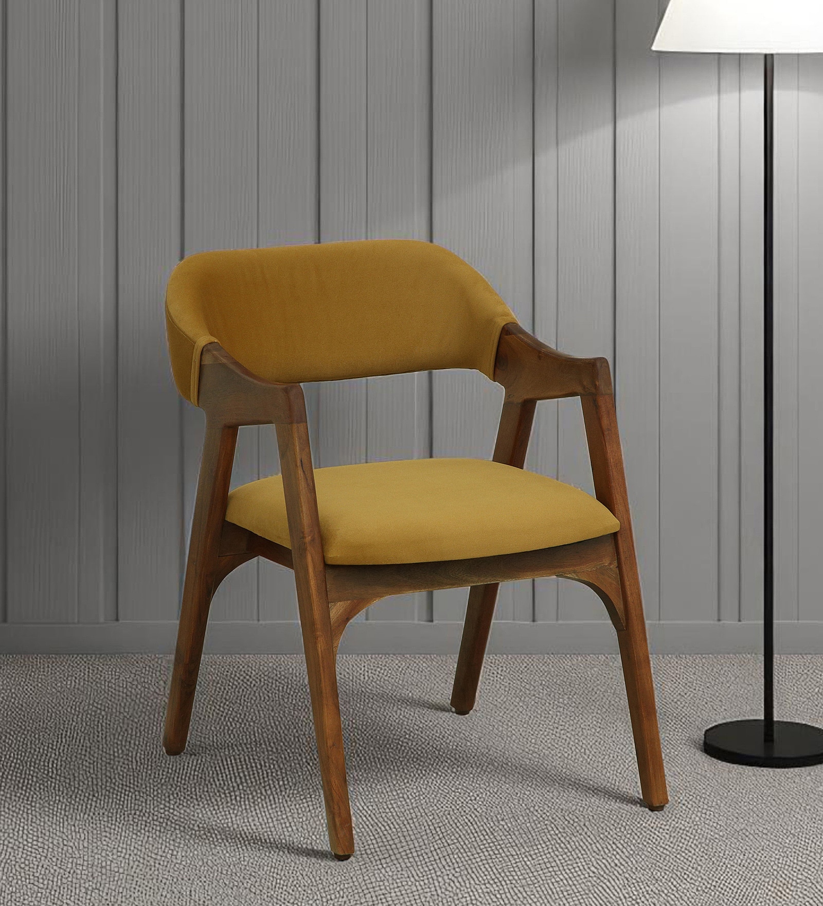 Lille Sheesham Wood Arm chair In Scratch Resistant Provincial Teak Finish