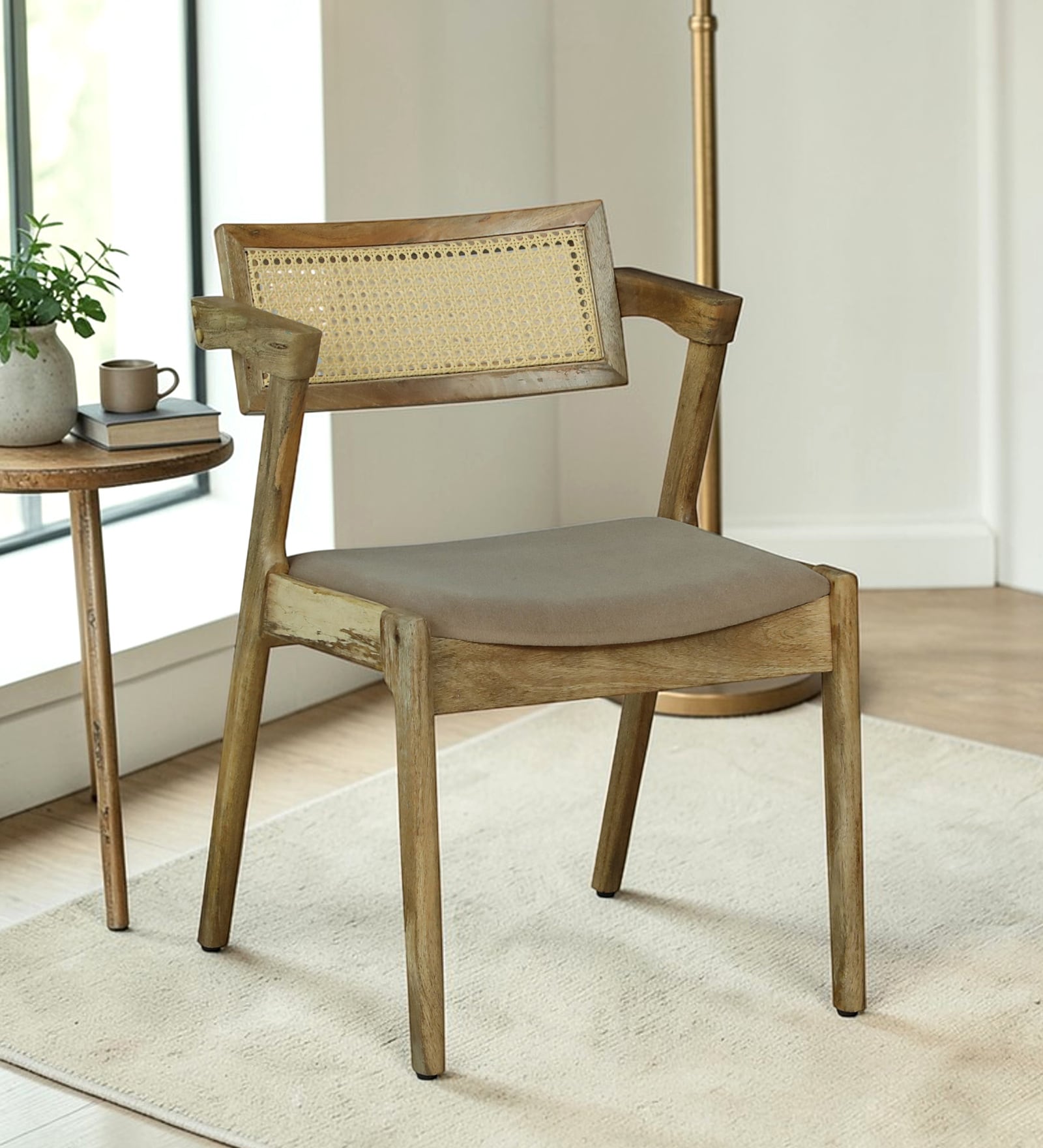 Lillebonne Mango Wood Dining Chair In Natural Finish ( Set of 2 )