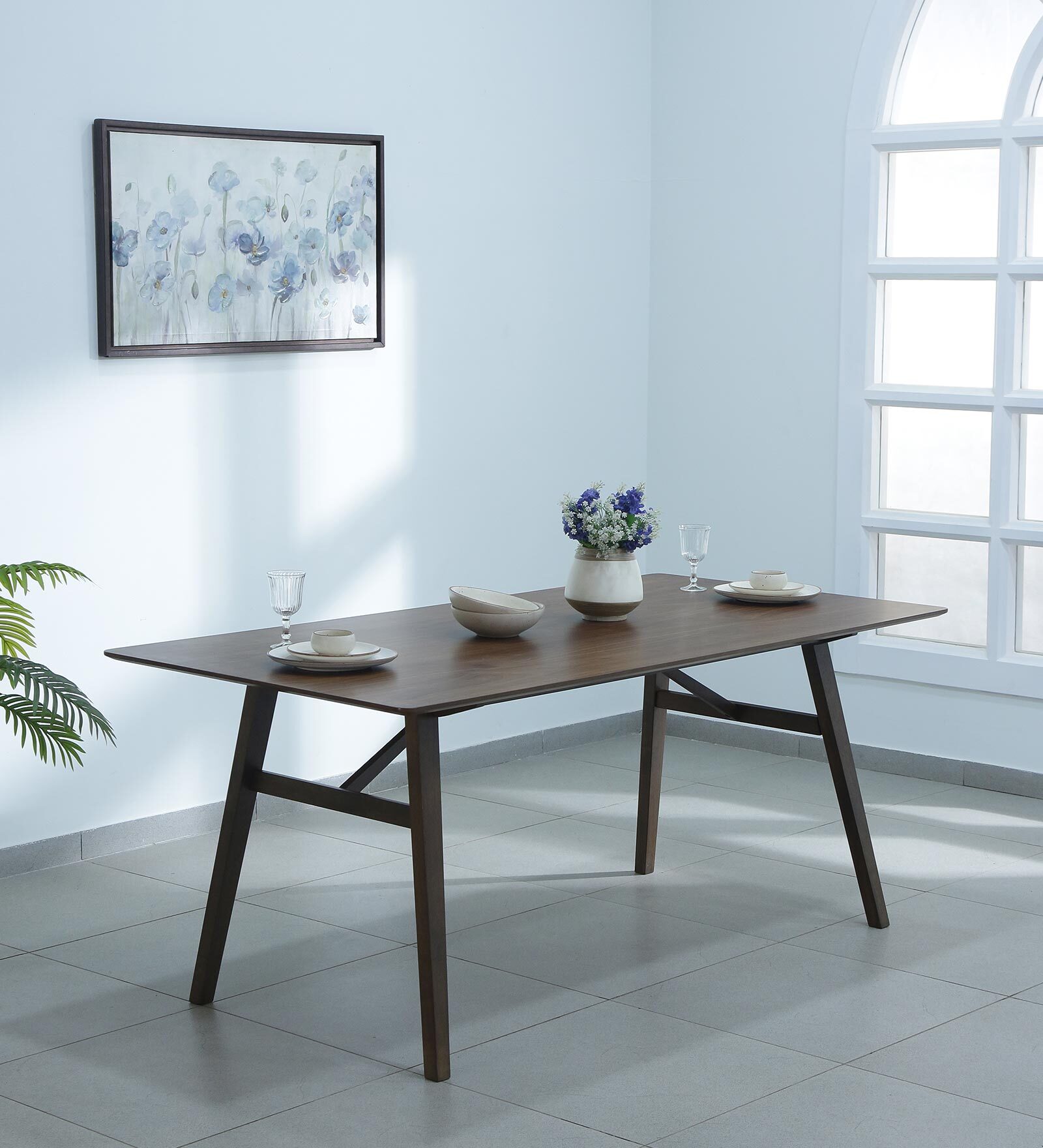 Lillian 6 Seater Dining Table in Walnut Colour
