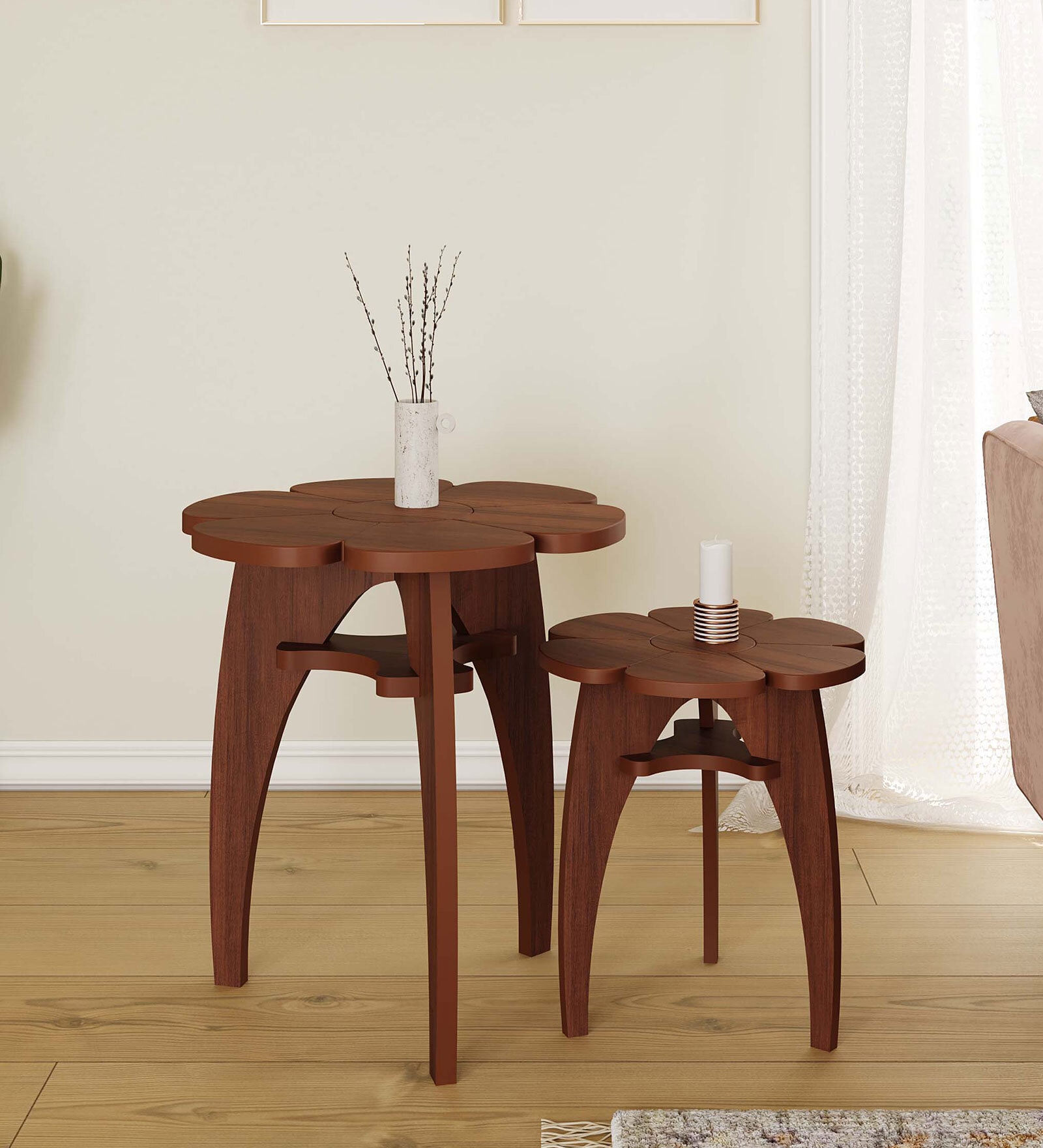 Buy Lilly End Table In Walnut Colour at 17% OFF by RayTrees | Pepperfry