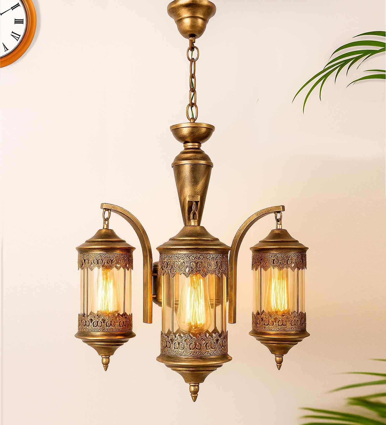 Lily Gold Metal Cluster Hanging Light
