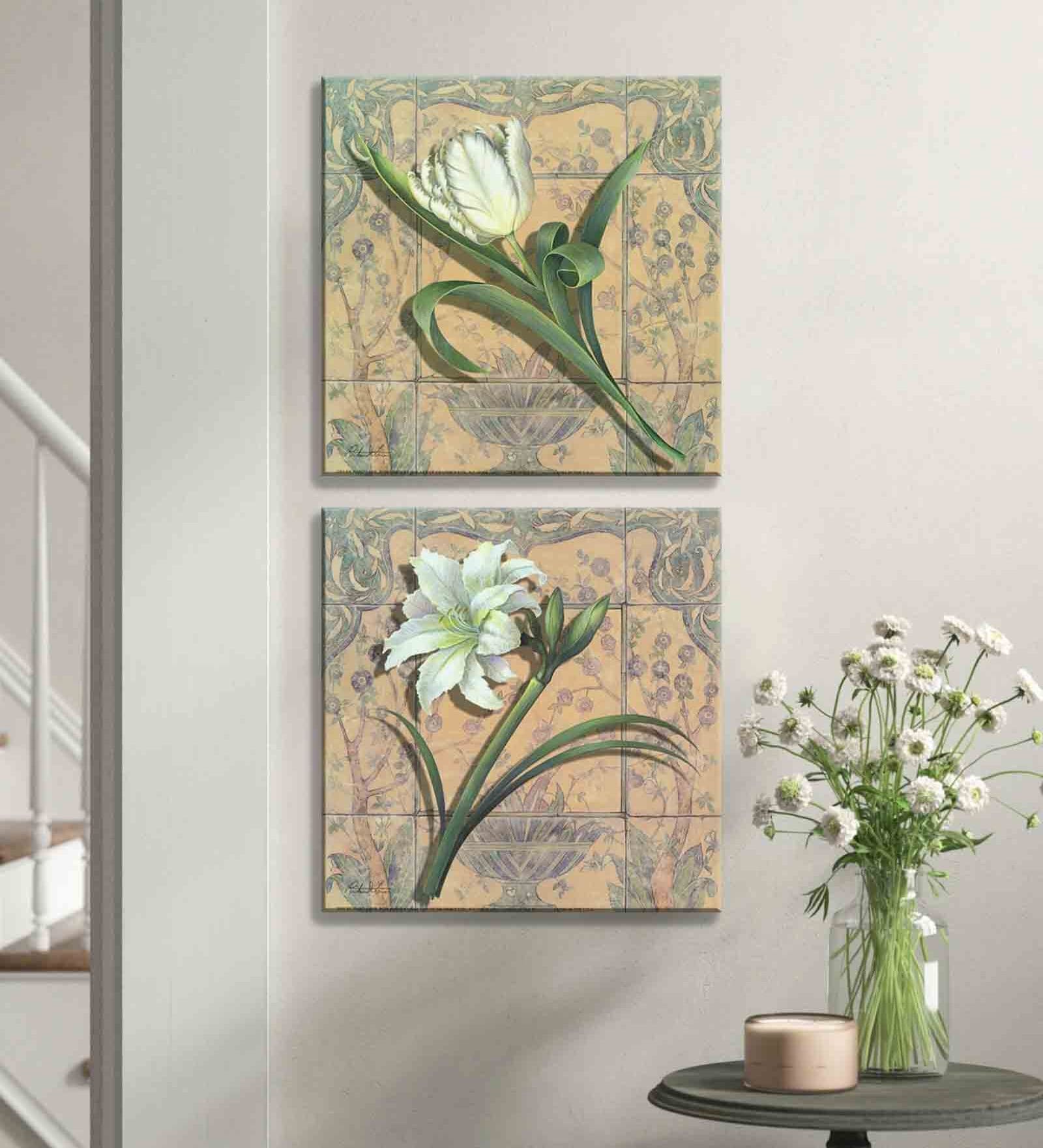 Lily Multicolour Synthetic Wood Framed Canvas Art Print