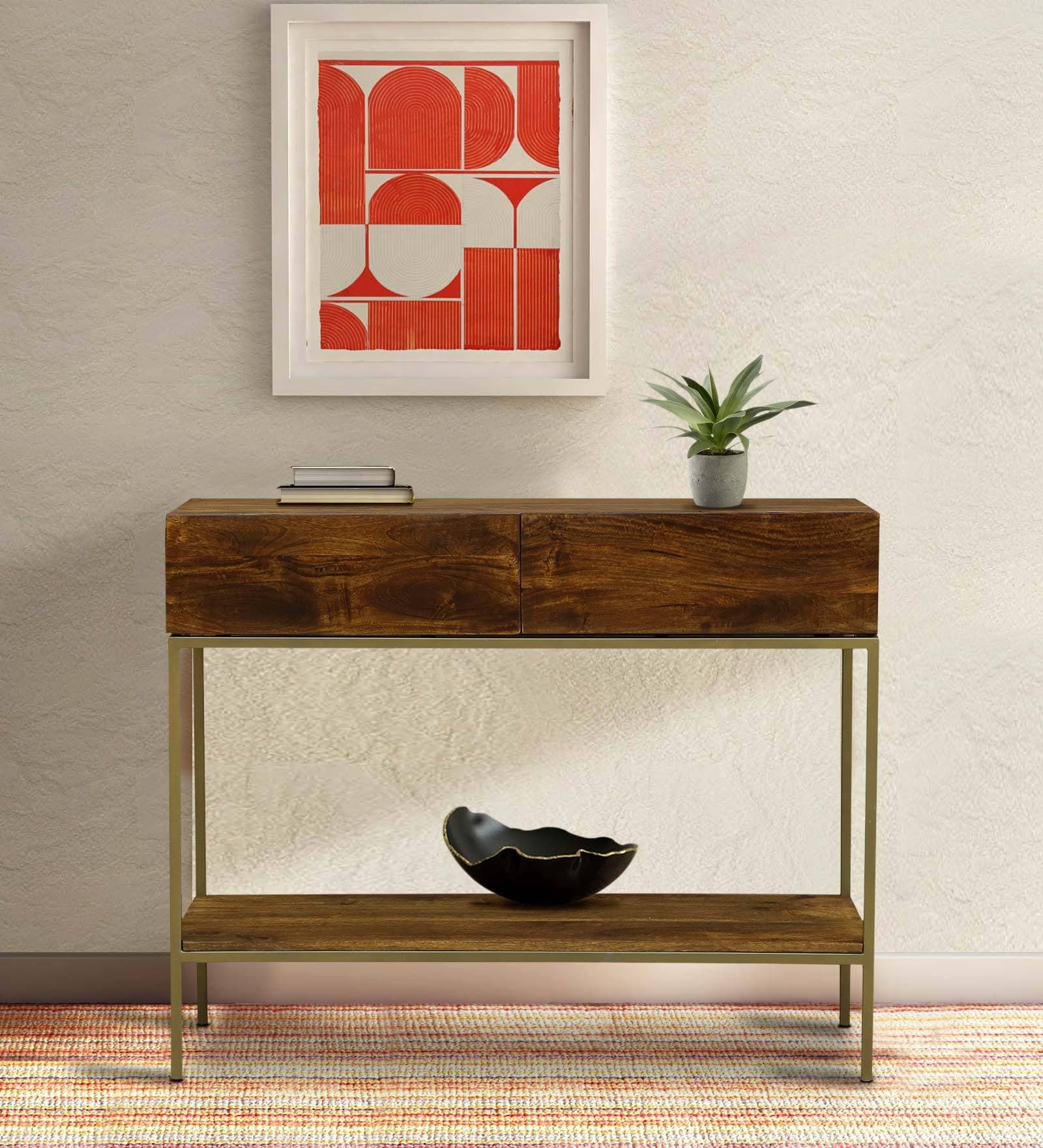 Buy Lima Console Table with Golden Powder Coated Frame at 14% OFF by ...