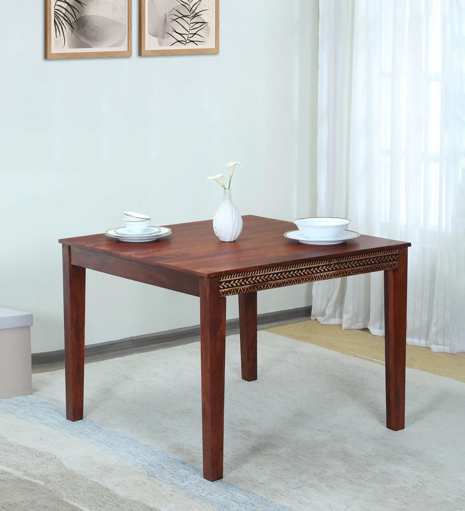 Buy Lima Solid Wood 4 Seater Dining Table In Honey Oak Finish at 2% OFF ...