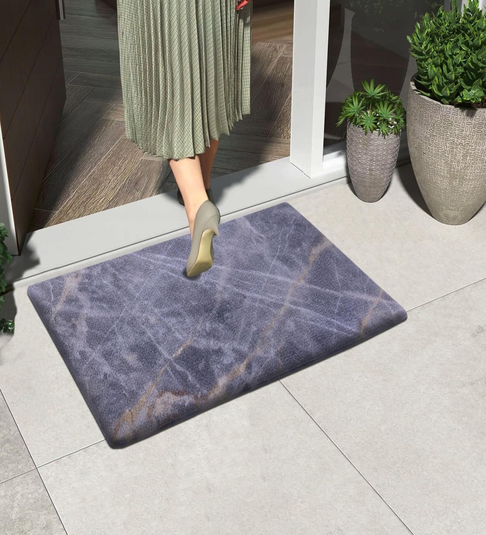 Line Texture PVC 16x24 Inches Anti Skid Door Mat