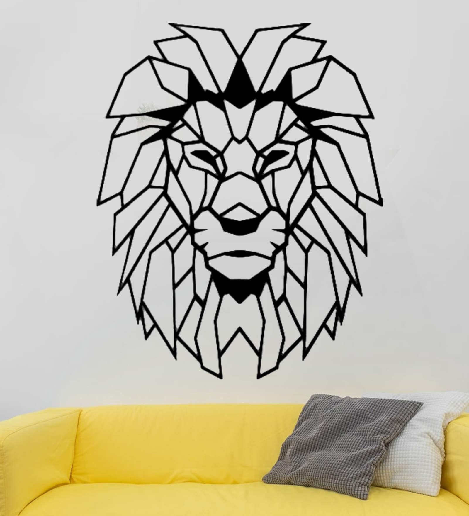 Iron Wired Lion Wall Art In Black
