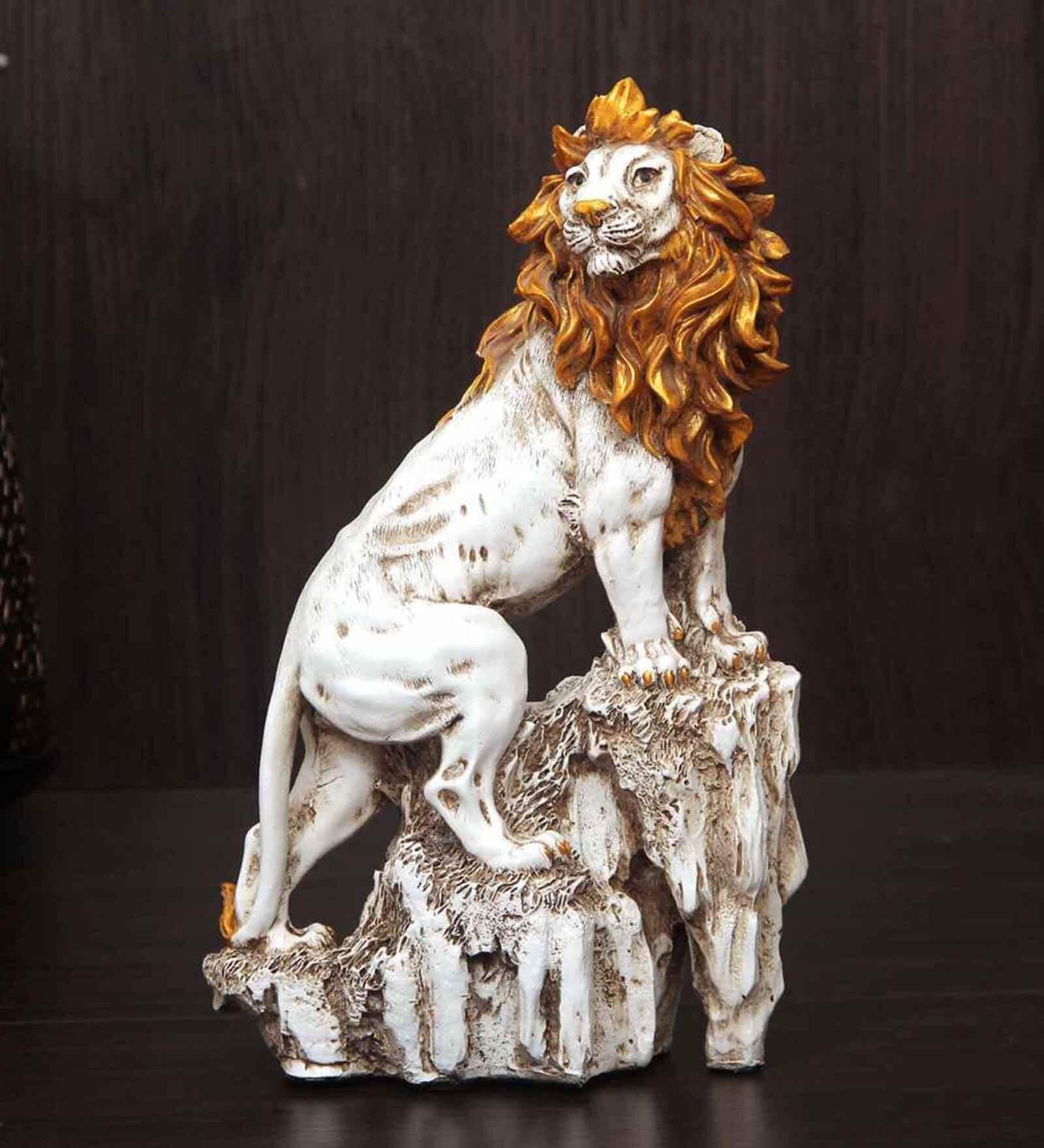 Lion Symbol Of Courage Multicolour Resin Figurine