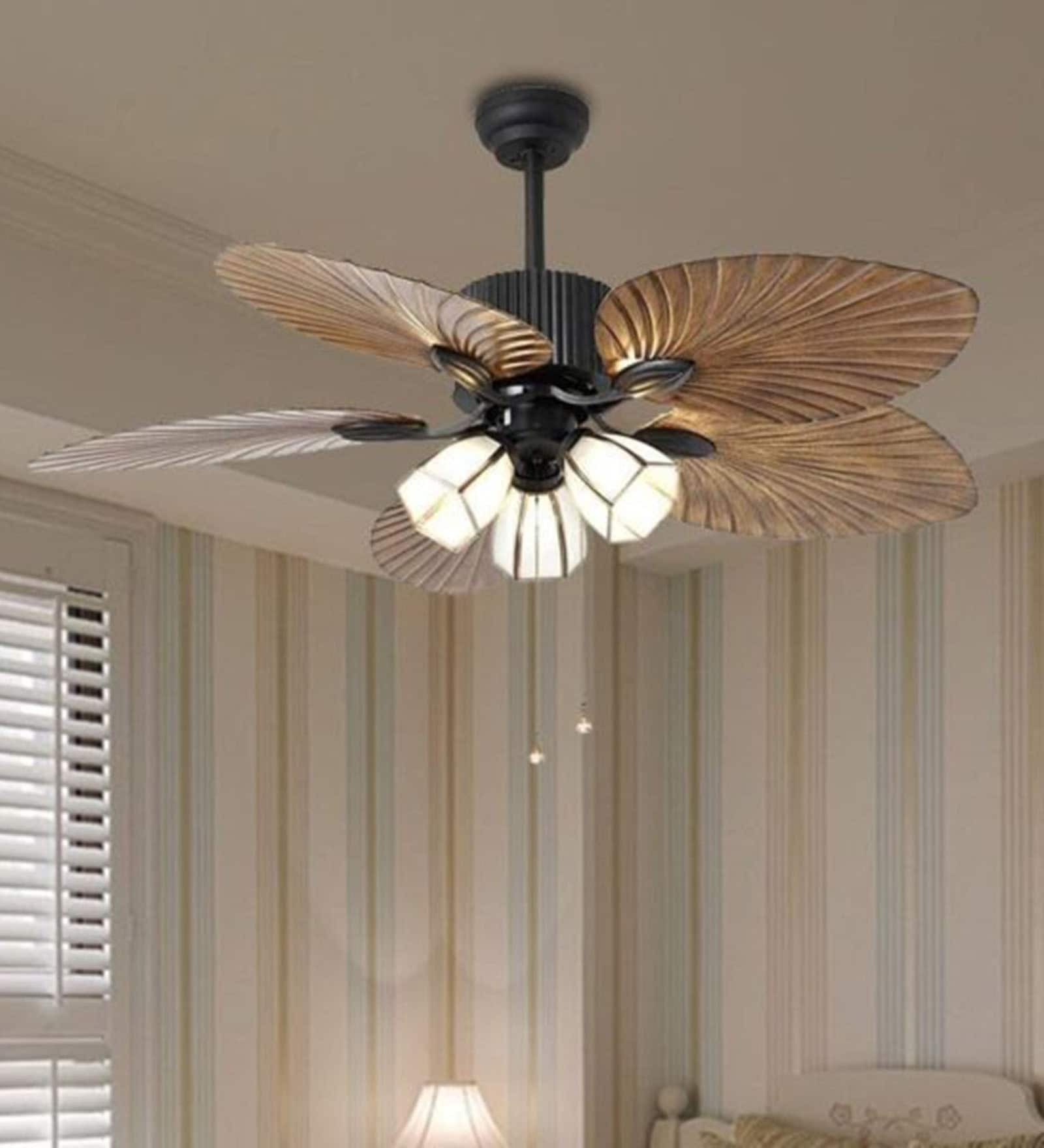 Lira Smart Fan Brown Metal + Glass , Google & Alexa Remote & App Control