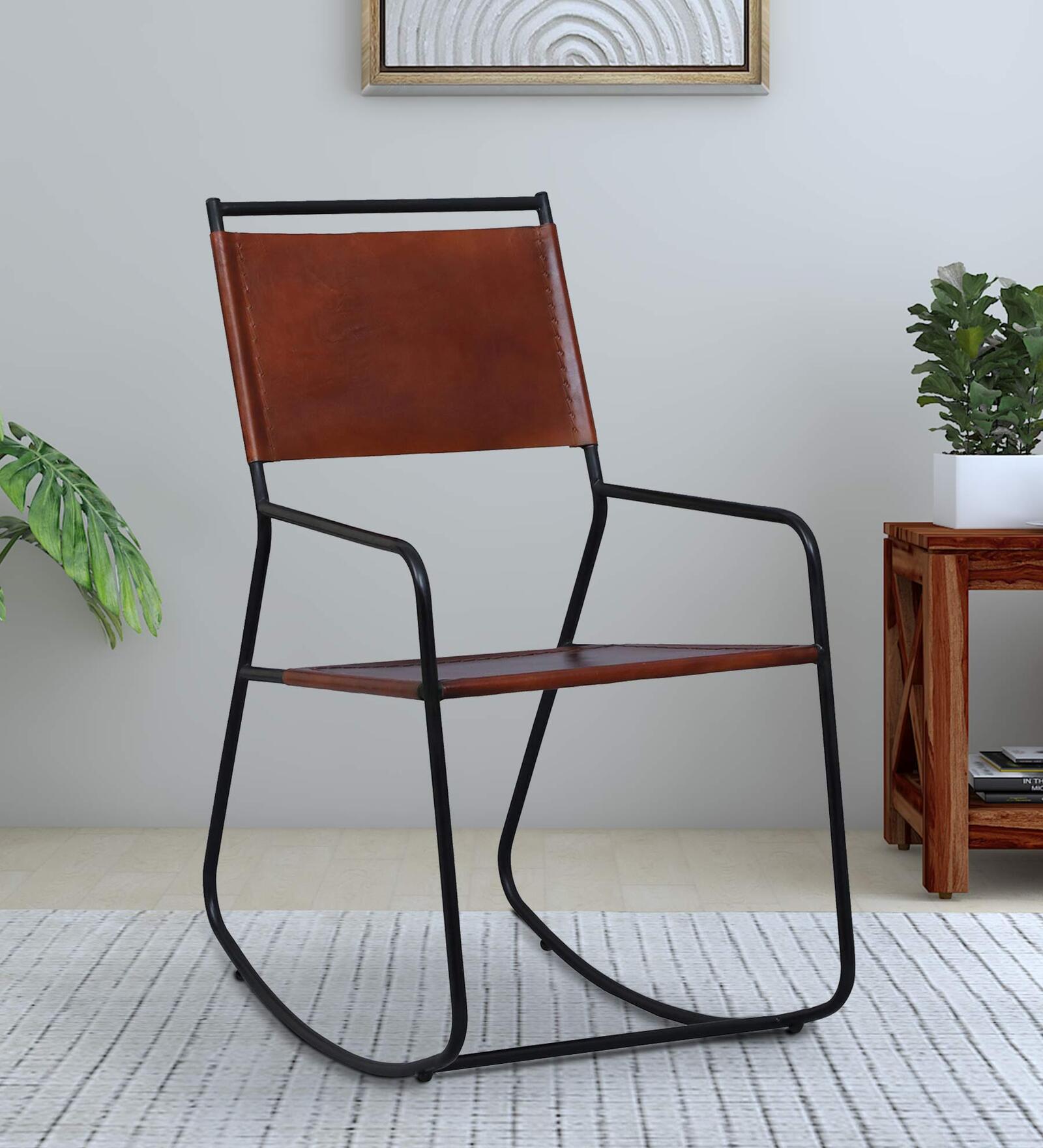Tan Check Rocking Chair Buy Lisette Rocking Chair In Dark Tan Finish at 32% OFF by Bohemiana ...