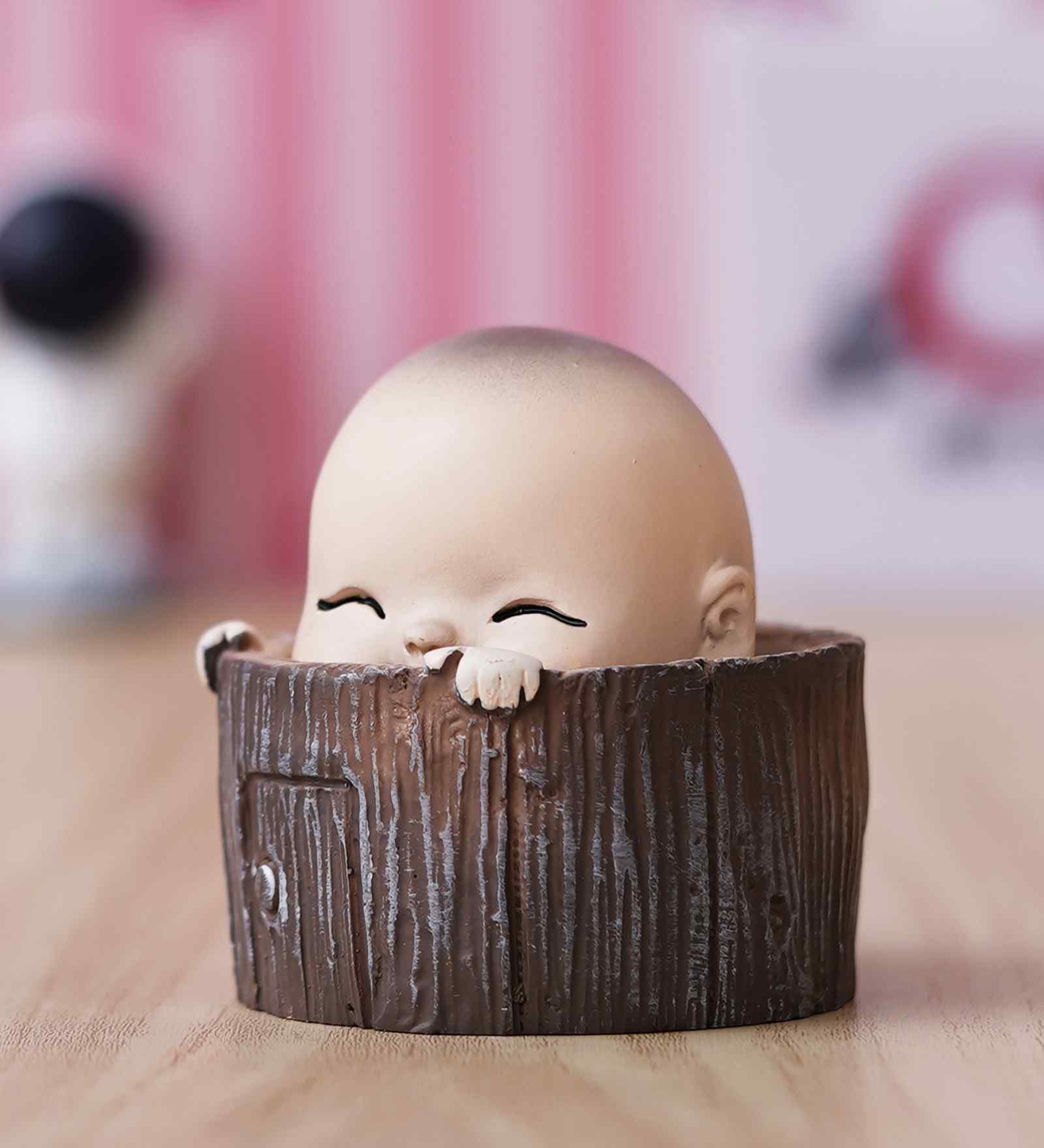 Little Monk Buddha Multicolour Polyresin Showpieces