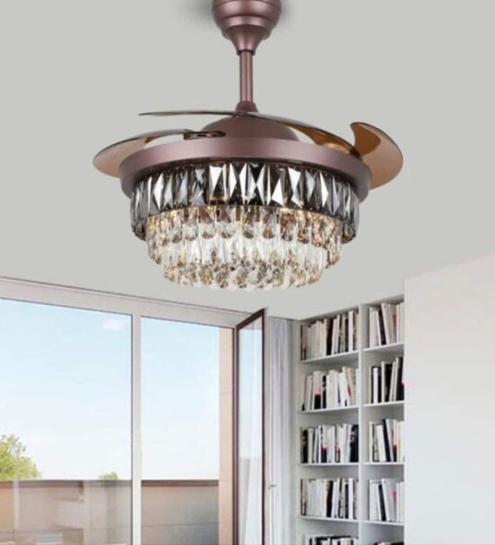 Livo Smart Fan Black Metal + Crystal , Google & Alexa Remote & App Control Livo Smart Fan Black Metal + Crystal , Google & Alexa Remote & App Control