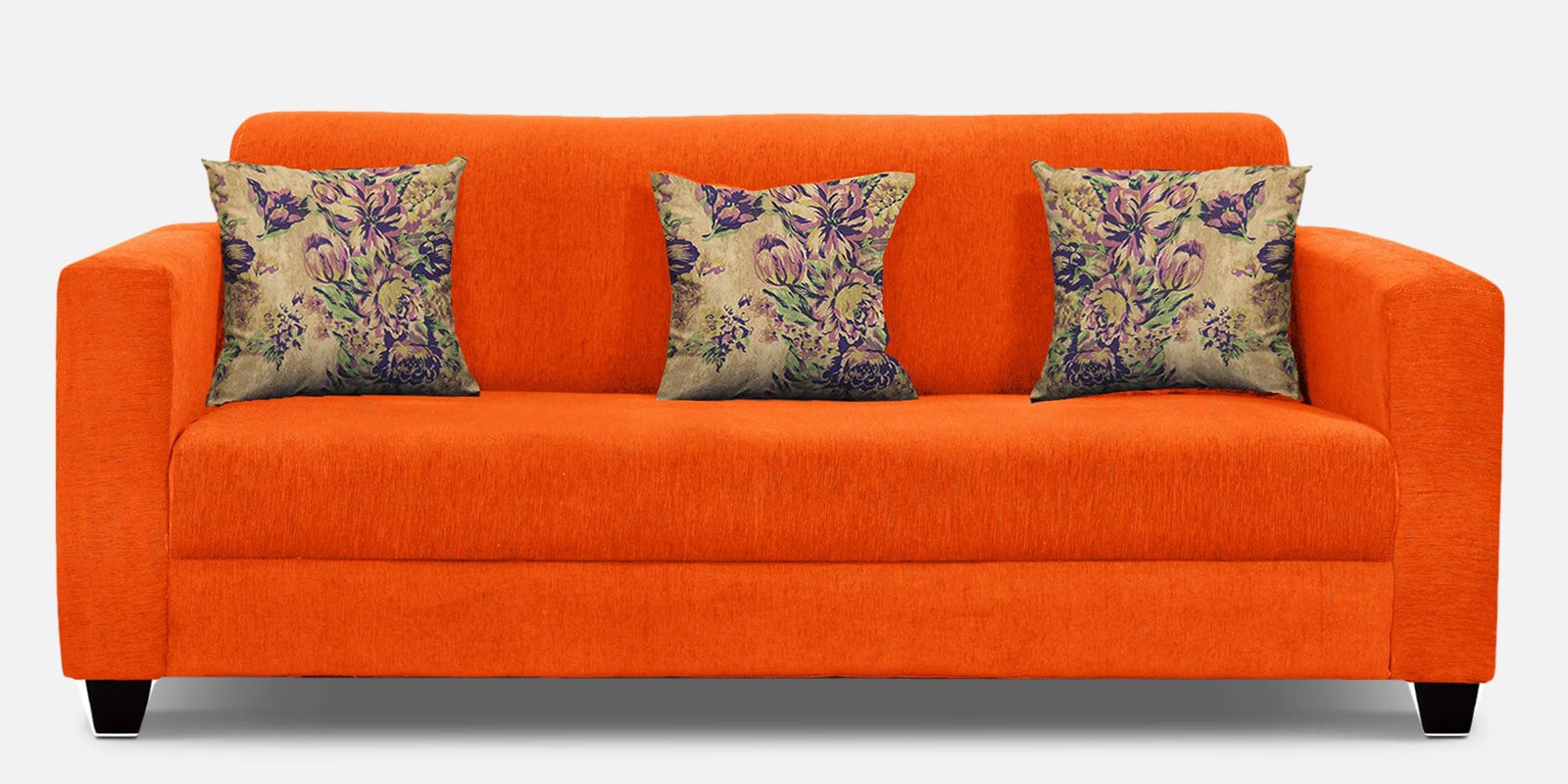 Lipu Fabric 3 Seater Sofa in Vivid Orange Colour