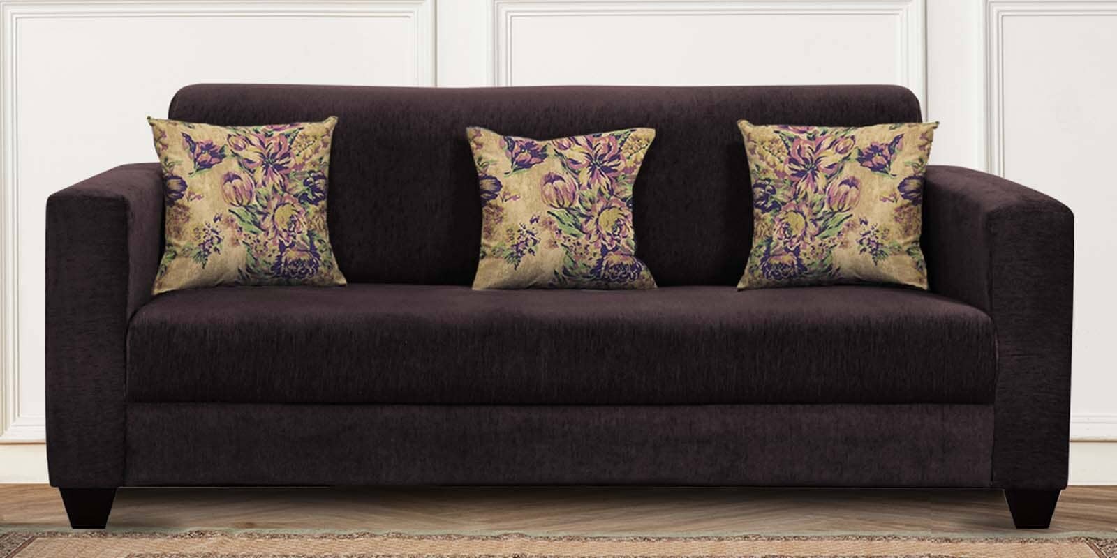 Lipu Fabric 3 Seater Sofa In Cara Brown Colour