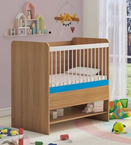 crib with shelves