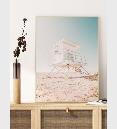 life guard tower on a sunny day,coastal wall ar