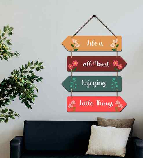 Life Is All About Inspirational Quote Wooden Wall Hanging