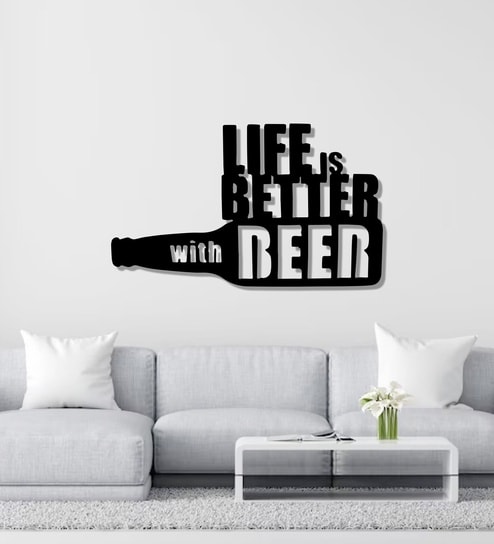 Life is Better with Beer Bottle Metal Art Wall Decor