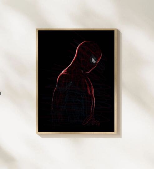 THE SUPERHERO COLLECTION 02 HD Poster With Brown Frame, 12.5   17.3 Inches