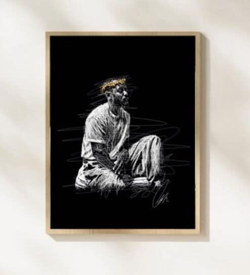 MONEY LOVE HD Poster With Brown Frame, 12.5   17.3 Inches