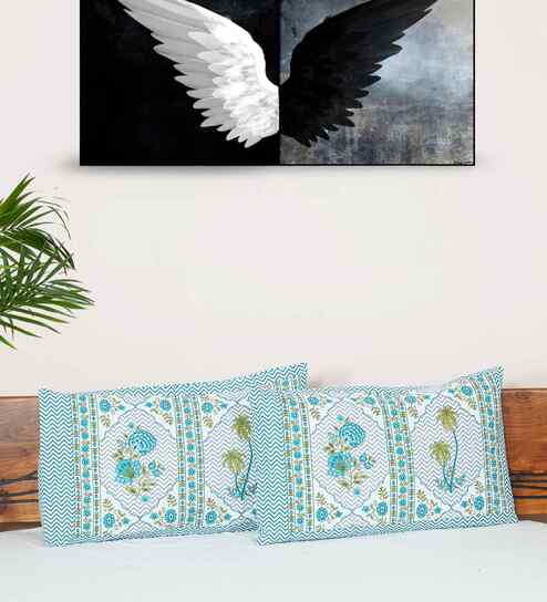 Light Green Cotton Premium Quality 210 TC (18*28 Inches) Pillow Covers Set