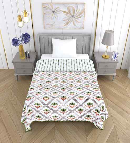 Light Green Royal Collection Single Bed Dohar Blanket