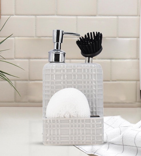 Light Grey 300 ml Ceramic Liquid Soap Dispenser 