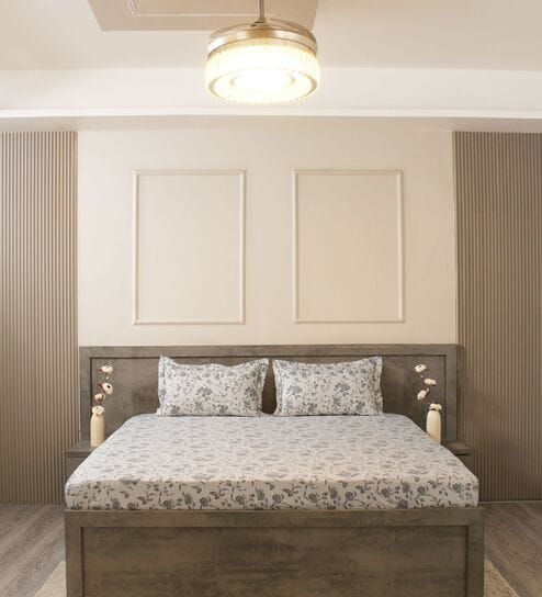 Light Grey Floral 600TC Cotton Super King Sized Double Bedsheet with 2 Embroidery Pillow Covers