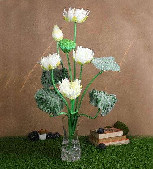 Fabric Light Pink Without Pot Artificial Plants