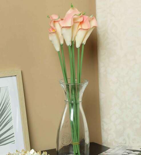 Light-Pink Polyester Artificial Mesmerising Callalily Flower