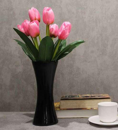 Pink Polyester Tulips Artificial Flowers