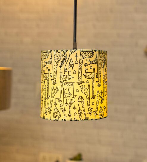 Lilac Yellow Fabric Hanging Light