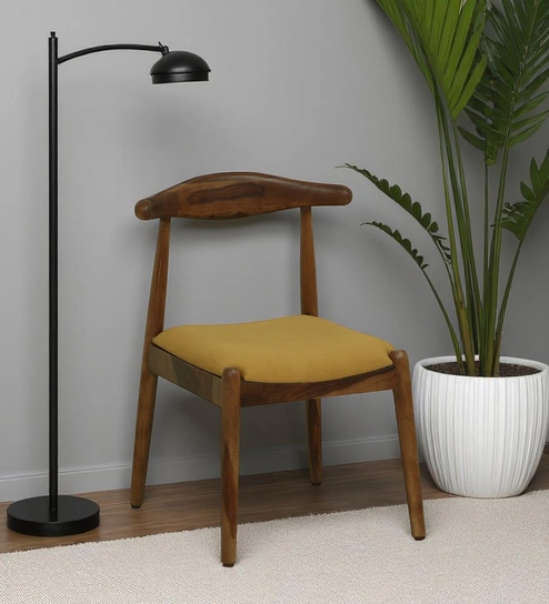 Lille Sheesham Wood Dining Chair Set Of 2 In Scratch Resistant Provincial Teak Finish