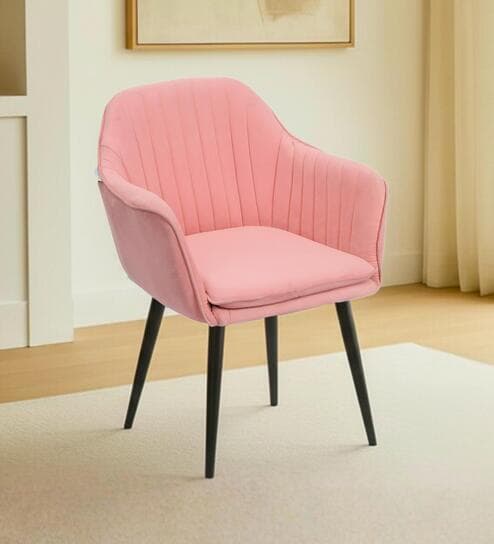 Lily Fabric Accent Chair In Pink Colour