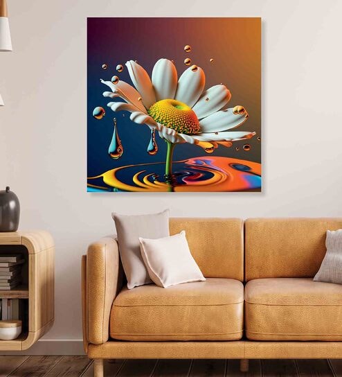 Lily Flower Multicolour Canvas Framed Wall Painting