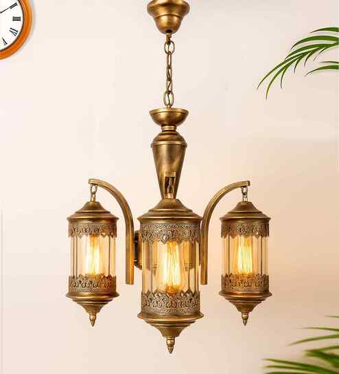 Lily Gold Metal Cluster Hanging Light