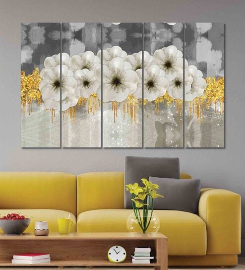 Lily Multicolour MDF (Set of 5) Art Panels