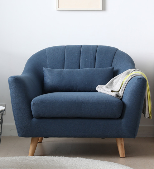 Lima 1 Seater Sofa In Navy Blue Colour By Svelte - 