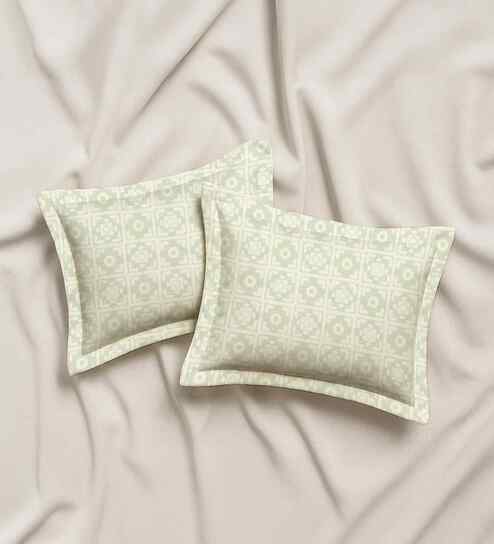 Lime Cotton 27x18 Inches Pillow Covers (Set of 2)