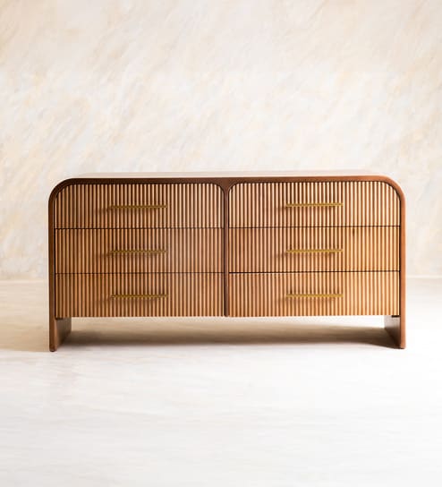 Linn Chest Of Drawers In Light Walnut Finish