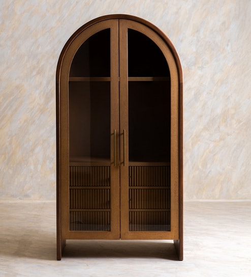 Linn Crockery Cabinet In Light and Dark Walnut Finish