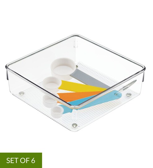 Buy Plastic 1 Compartment Drawer Organiser Set Of 2 Online