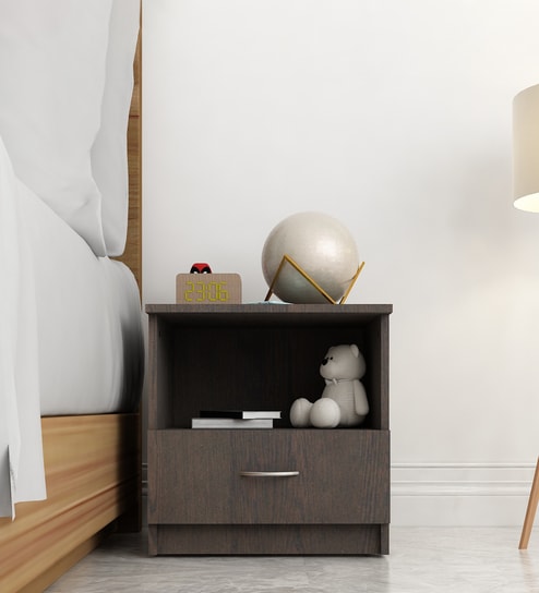 Buy Kosmo Nora Bedside Table in Lyon Walnut Finish at 13% OFF by Spacewood