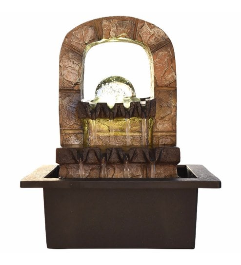 Buy Little India Brown Polystone Waterfall Design Electric Motor