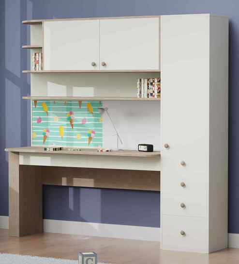 Little Legend Study Table With  Storage & Green Print