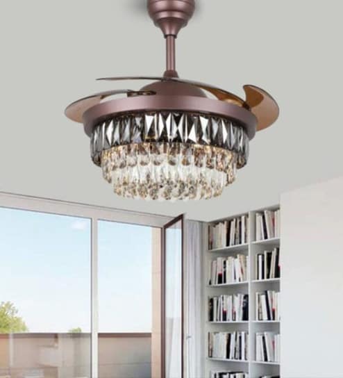 Livo Smart Fan Black Metal + Crystal , Google & Alexa Remote & App Control